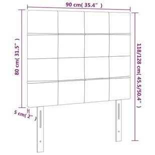 Lumarko Zagłówek do łóżka z LED ciemnobrązowy, 90x5x118/128 cm tkanina - Inne meble do sypialni - miniaturka - grafika 7
