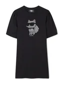 Sukienki i spódniczki dla dziewczynek - Karl Lagerfeld Kids Sukienka codzienna Z30458 D Czarny Regular Fit - miniaturka - grafika 1