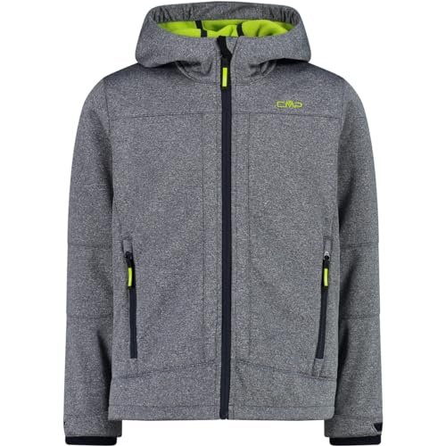 CMP - kurtka z melanżu Softshell dla dzieci ze stałym kapturem, B.Blue Mel.-Kwasowy, 116