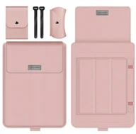 Torby na laptopy - Etui Pokrowiec Na Laptopa Z Funkcją Podstawki 15'' Różowa - miniaturka - grafika 1