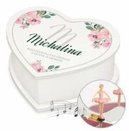 Pozytywki dla dzieci - Szkatułka na biżuterię w kształcie serca z pozytywką i nadrukiem dla niej na 18 urodziny - miniaturka - grafika 1