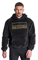 Bluzy męskie - Gianni Kavanagh Męska bluza z kapturem Denver Sherpa, czarny, S - miniaturka - grafika 1