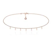 Naszyjniki - Srebrny naszyjnik Choker KARO - 7 elementów - Rose Gold - miniaturka - grafika 1