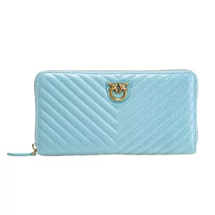 Pinko Ryder Zip Around Sheep C, Akcesoria Podróżne-Portfele damskie, E52q_jasnoniebieski Mare-antique Gold, U - Portfele - miniaturka - grafika 1