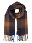 Apaszki i szaliki męskie - Granatowy szalik męski w kratę - camel R50 - miniaturka - grafika 1