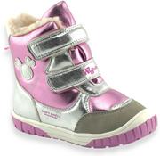 Buty dla dziewczynek - Błyszczące śniegowce dla dziewczynki Wojtyłko 24099 Softshell Róż - miniaturka - grafika 1