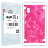 Szkła hartowane na telefon - Folia naklejka skórka strukturalna na TYŁ+BOKI do Apple iPhone XS Max -  Moro | Camo Różowy - apgo SKINS - miniaturka - grafika 1