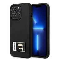 Etui i futerały do telefonów - Karl Lagerfeld KLHCP13L3DKPK iPhone 13 Pro / 13 6,1` czarny/black hardcase Ikonik Patch - miniaturka - grafika 1