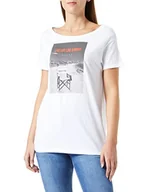 Koszulki i topy damskie - Sisley T-shirt damski, White 901, S - miniaturka - grafika 1