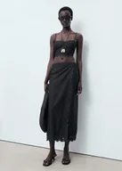 Spódnice - MANGO - Spódnica bawełniana z haftem czarny - XXL - Kobieta - miniaturka - grafika 1