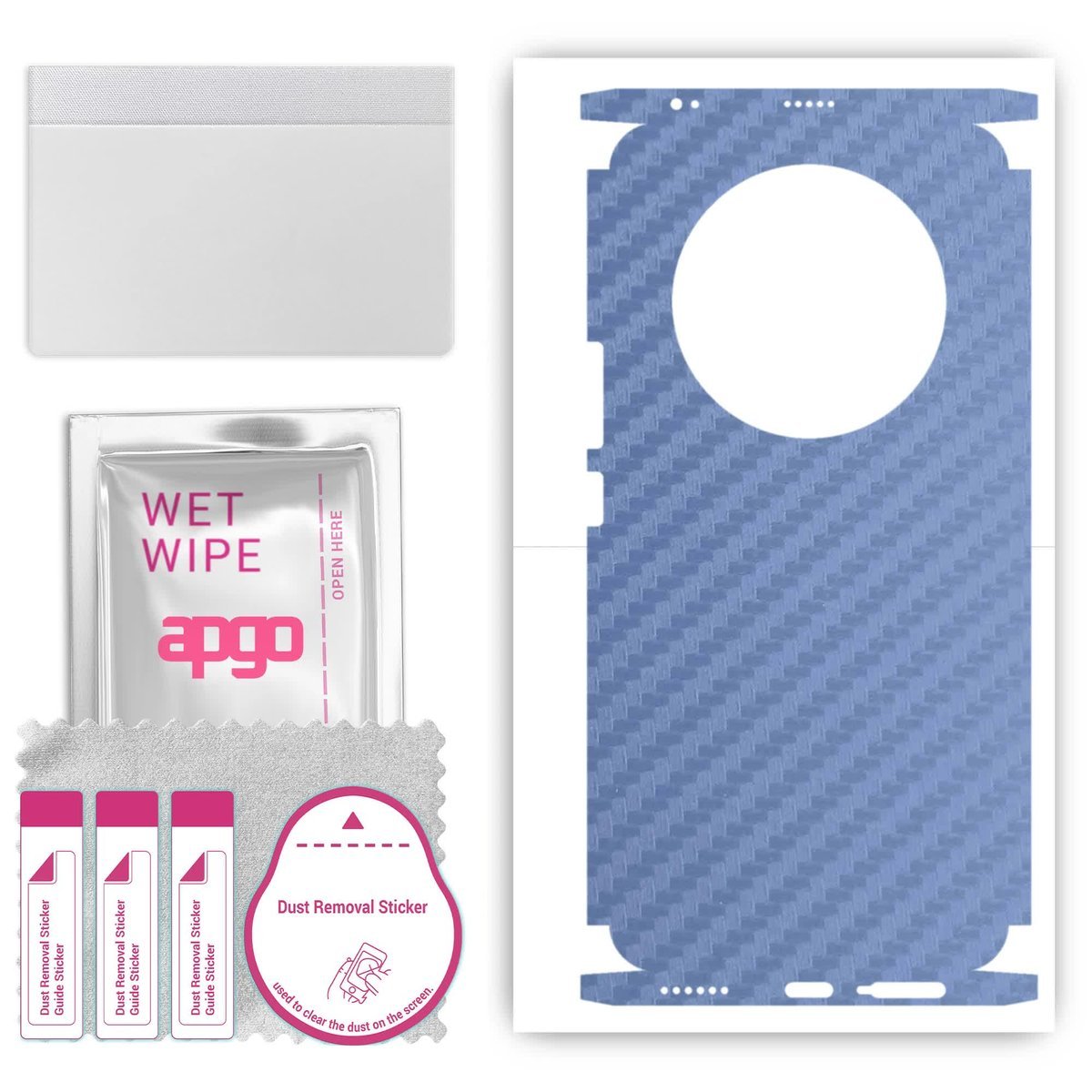 Folia naklejka skórka strukturalna na TYŁ+BOKI do Honor Magic5 Pro - Carbon Granatowy - apgo SKINS