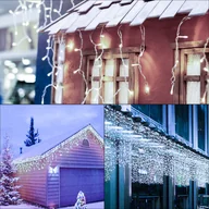Oświetlenie świąteczne - SWANEW 10m 200 LED Lampki choinkowe z lodowym deszczem Lampki choinkowe z lodowym deszczem Łańcuch świetlny kurtyna świetlna impreza IP44 zewnętrzna wewnętrzna zimna biel - miniaturka - grafika 1