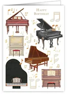Kartki okolicznościowe i zaproszenia - Kartka fortepian Happy Birthday - miniaturka - grafika 1