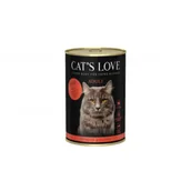 Mokra karma dla kotów - Cats Love Rind Pur - wołowina z olejem z krokosza i mniszkiem lekarskim 400 g - miniaturka - grafika 1