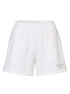 Calvin Klein Jeans - Damskie spodenki dresowe, biały - Spodnie sportowe damskie - miniaturka - grafika 1