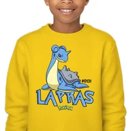 Bluzy dla dziewczynek - Bluza Dziecięca Żółta Bez Kaptura Super Prezent Dla Dziecka Lapras 140 Wz - miniaturka - grafika 1