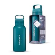 Butelki filtrujące - LifeStraw Go 2.0 Turkusowa stalowa butelka filtrująca 1L Laguna Teal - miniaturka - grafika 1