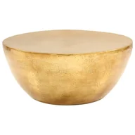 Ławy i stoliki kawowe - vidaXL Stolik kawowy z młotkowanego aluminium, 70x30 cm, mosiądz - miniaturka - grafika 1