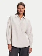 Koszule damskie - Vero Moda Koszula Sanne 10317194 Beżowy Oversize - miniaturka - grafika 1