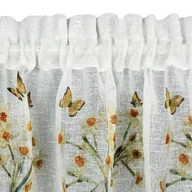 Firany - Firana 30 x 150 Dekoracyjna Gotowa Flora Biały+Żół - miniaturka - grafika 1