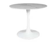 Stoły - Stół okrągły ESPERO ceramika calacatta/biały glamour - miniaturka - grafika 1
