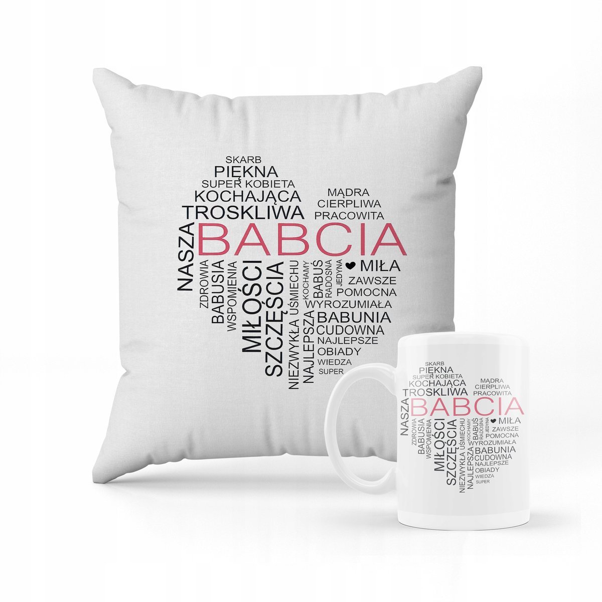 ZESTAW PODUSZKA + KUBEK PREZENT NAJLEPSZA BABCIA DZIEŃ BABCI DLA BABCI #24