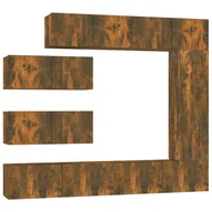 Szafki RTV - vidaXL 7-częściowa szafka pod telewizor z drewna w kolorze dębu wędzonego - miniaturka - grafika 1