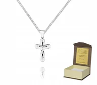 Biżuteria dla dzieci - Srebrny łańcuszek + KRZYŻYK PRAWOSŁAWNY 45cm P3K25 - miniaturka - grafika 1