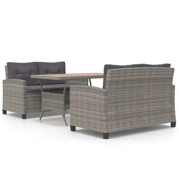 Komplet Mebli Ogrodowych z Rattanu PE, Stół 120x70x66 cm, Sofa 124x68x77
