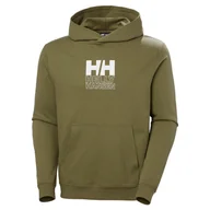 Bluzy męskie - Męska Bluza HELLY HANSEN CORE GRAPHIC SWEAT HOODIE 53924_473 – Oliwkowy - miniaturka - grafika 1