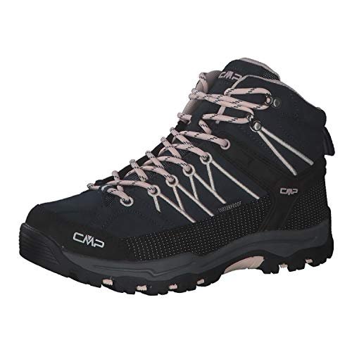 CMP Dziecięce buty trekkingowe Rigel Mid Wp, uniseks, Szary, różowy, asfalt, róża 1, 37 EU