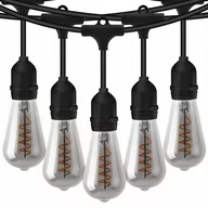 Lampy ogrodowe - Girlanda Ogrodowa Zewnętrzna MALUS Łańcuch Świetlny 20m 20xE27 + Żarówki LED EDISON 6W 2200K Lumiled - miniaturka - grafika 1