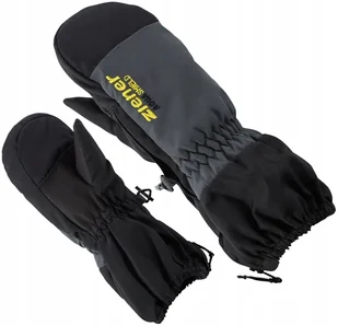 Rękawice rękawiczki dziecięce Ziener Levi minis czarne, szare 80 cm - Rękawiczki dla dzieci - miniaturka - grafika 1