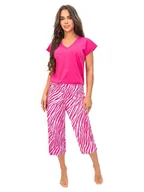 Piżamy damskie - Donna Piżama Zebra 3/4 Różowy XXL - miniaturka - grafika 1
