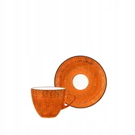 Filiżanki - Filiżanka do espresso porcelanowa pomarańczowa 75ml ze spodkiem 11cm Wilmax - miniaturka - grafika 1