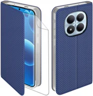 Etui i futerały do telefonów - Etui z klapką do Xiaomi Redmi Note 15 5G Zamykane Granatowe Futerał + Folia - miniaturka - grafika 1