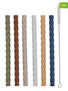 OYOY mini 6-częściowy zestaw słomek "Mellow" w różnych kolorach - dł. 16 cm - Sztućce dla dzieci - miniaturka - grafika 1