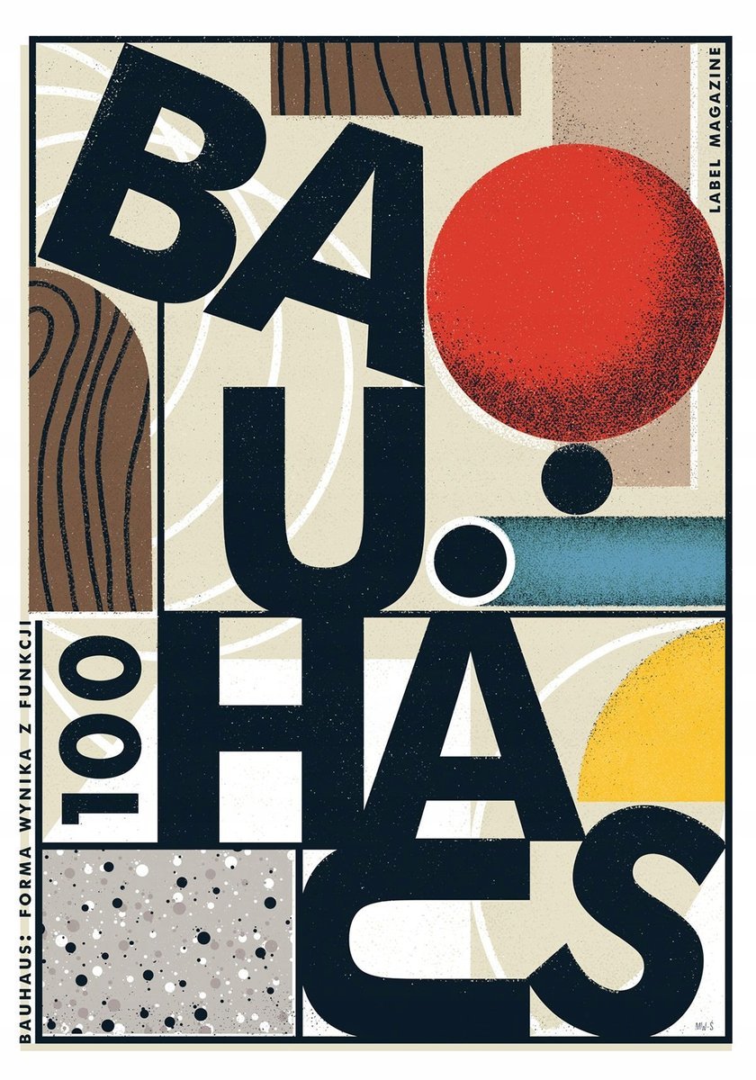 PODKŁADKA POD MYSZ Z Nadrukiem 22x18cm Bauhaus Art Exhibition Tekst Prezent