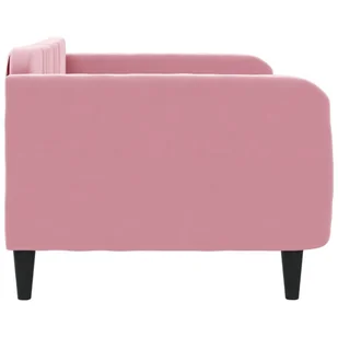 Sofa z funkcją spania, różowa, 100x200 cm, obita aksamitem Lumarko! - Łóżka - miniaturka - grafika 5