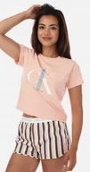Piżamy damskie - CALVIN KLEIN PIŻAMA DAMSKA POMARAŃCZOWA Z LOGO M TIA - miniaturka - grafika 1
