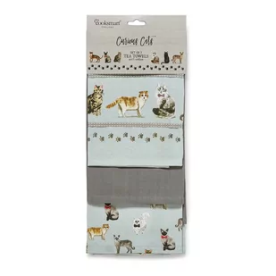 Zestaw 3 ścierek kuchennych Cooksmart ® Curious Cats - Ściereczki, gąbki, czyściki - miniaturka - grafika 1