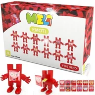 Klocki - Zestaw Klocków Figurek Emoti Fire Hero 12 Sztuk Naklejki Buźki Klocki Meli - miniaturka - grafika 1