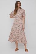 Sukienki - Sisley sukienka kolor różowy maxi rozkloszowana - miniaturka - grafika 1