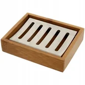 Mydelniczki i dozowniki mydła - Podstawka Pod Mydło Bambusowa Stal Nierdzewna - miniaturka - grafika 1