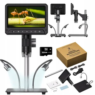 MIKROSKOP EKRAN 7" 1200x 12MP LCD WINDOWS MacOS PC - Mikroskopy i lupy - miniaturka - grafika 1