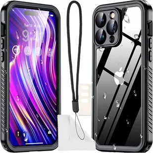 Etui do iPhone 14 Pro wodoodporne pancerne 360 Case Hybrid ochrona aparatu obiektywów IP68 Waterproof czarne - Etui i futerały do telefonów - miniaturka - grafika 1