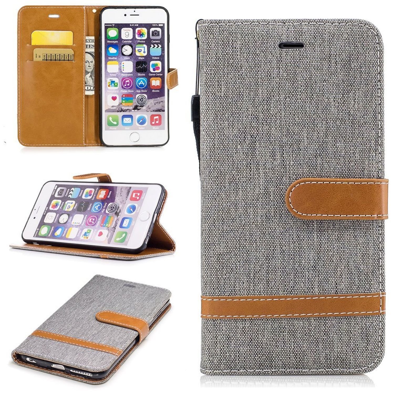 Etui na telefon Apple iPhone 6 / 6s Jeans Cover Etui ochronne na telefon komórkowy Szary