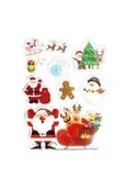 Zabawki kreatywne - Naklejki żelowe Mikołaje 8szt - miniaturka - grafika 1