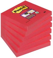 Etykiety samoprzylepne i bloki etykiet - Post-it Bloczek SUPER STICKY 654-6SS-PO, 76x76mm, rozpalona czerwień, 90 kartek, 6 sztuk 3M0566 - miniaturka - grafika 1