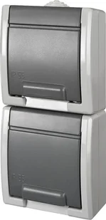 Elektro-Plast Aquant. Gniazdo podwójne SCHUKO w pionie n/t IP55 1254-10 - Gniazdka elektryczne - miniaturka - grafika 1